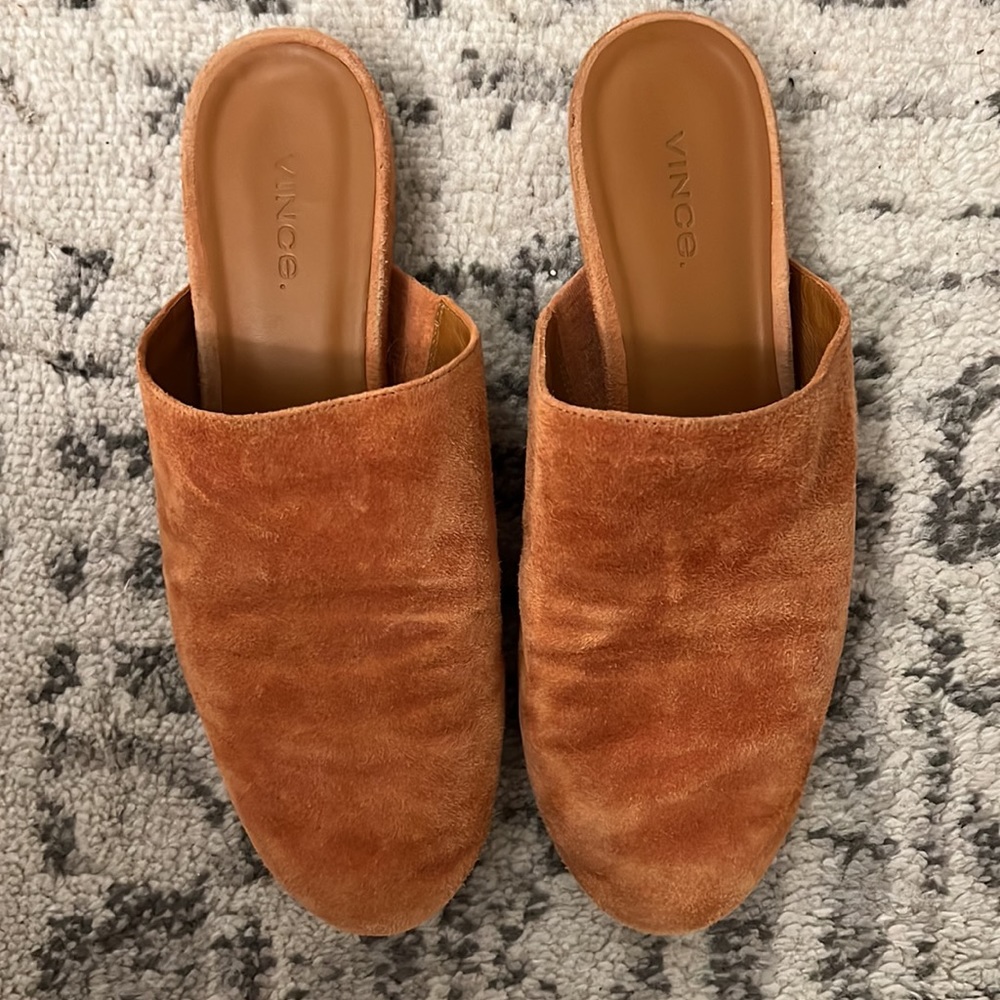 Vince Suede Backless Slides In Camel - image 4
